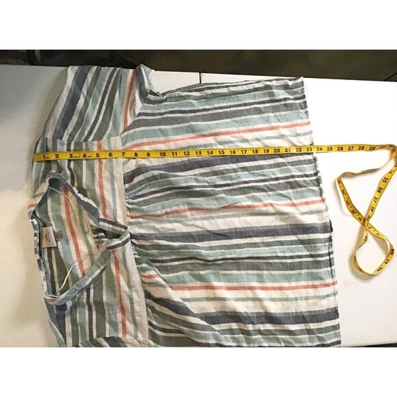 KNOX ROSE- WOMENS MULTI STRIPPED LONG SLEEVE V-NECK PULLOVER BLOUSE SIZE XX-LARG - Picture 6 of 6